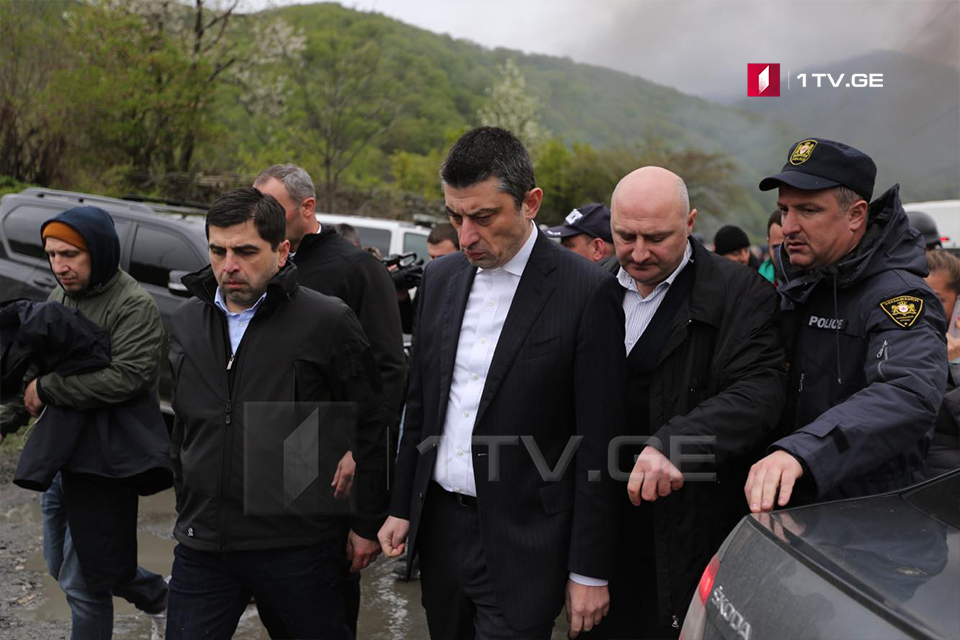 Георгий Гахария, Майя Цкитишвили и Леван Давиташвили встречаются за закрытыми дверями с участниками акции в Панкисском ущелье