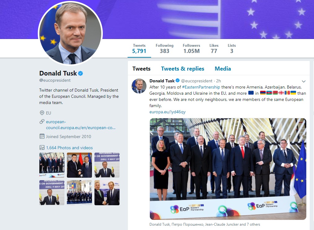 Дональд Туск - Через 10 лет после начла «Восточного партнерства» в ЕС стало больше Грузии, Молдовы, Украины, Армении, Азербайджана и Беларуси