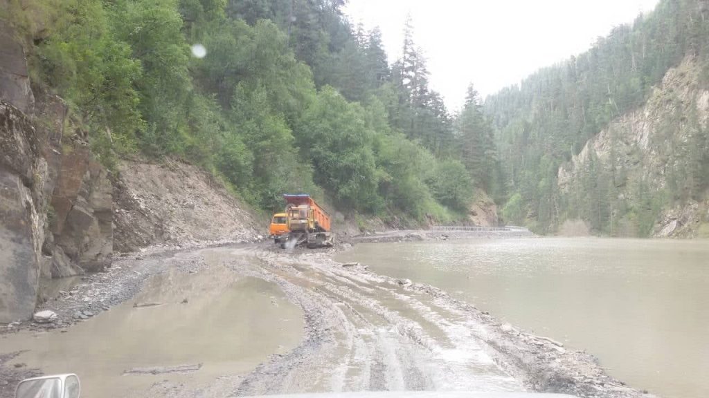 56-km section of Tusheti road flooded