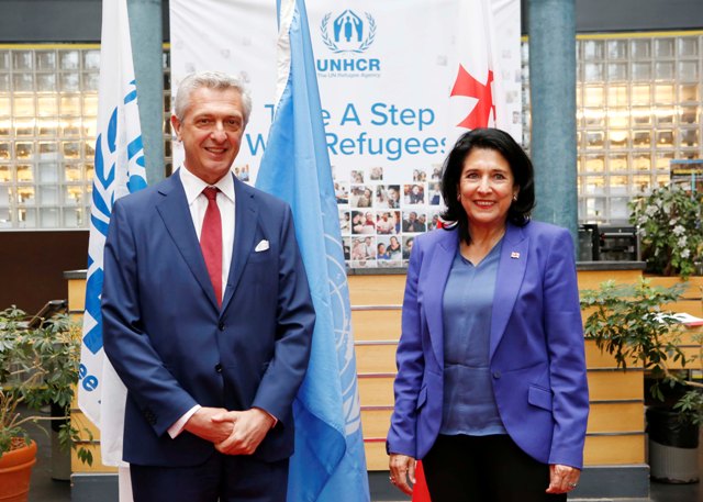 Саломе Зурабишвили встретилась с Верховным комиссаром ООН по делам беженцев