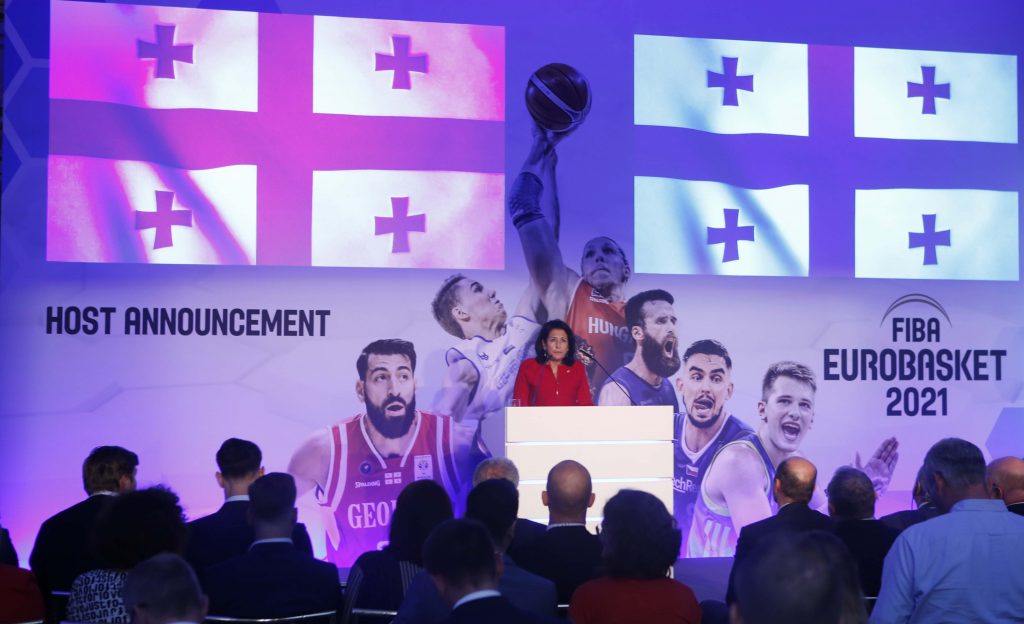 Саломе Зурабишвили выступила с докладом перед европейским бордом FIBA в Мюнхене и представила видеоролик о Грузии