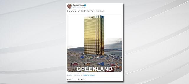 Trump vows not to build gold Las Vegas-style hotel in Greenland