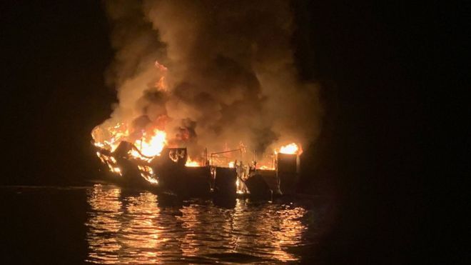 Քալիֆոռնիայի ափին նավն այրվելու հետևանքով զոհվել է 25 մարդ, ևս ինը համարվում է անհետ կորած