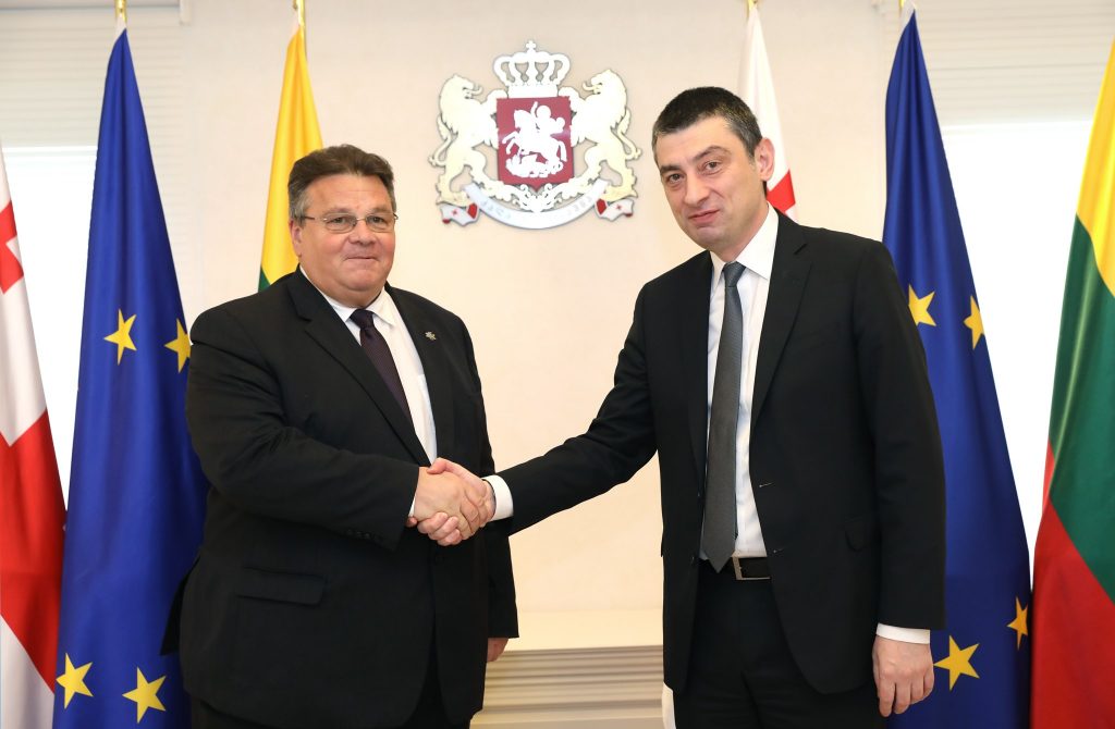 Линас Линкявичус подтвердил Георгию Гахария решительную поддержку европейской и евроатлантической интеграции Грузии