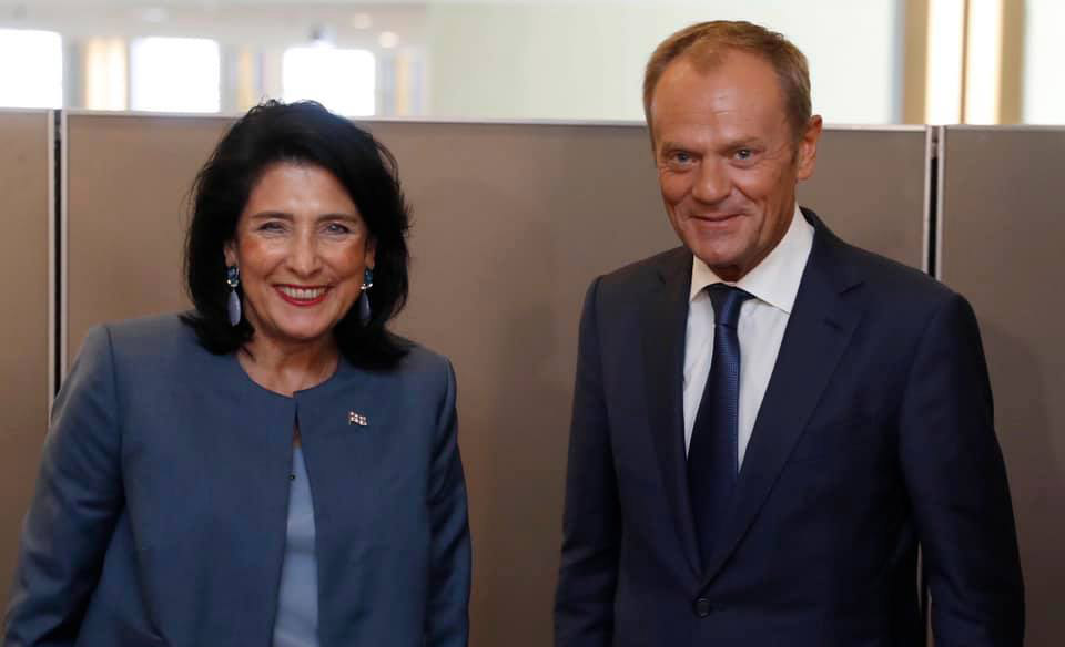 President of Georgia meets with President of European Council