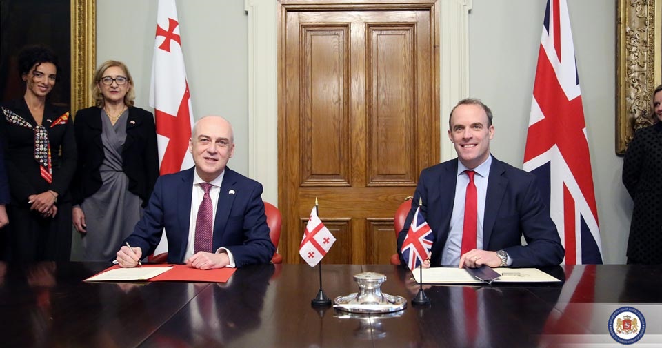 Грузия и Великобритания подписали соглашение о стратегическом партнерстве