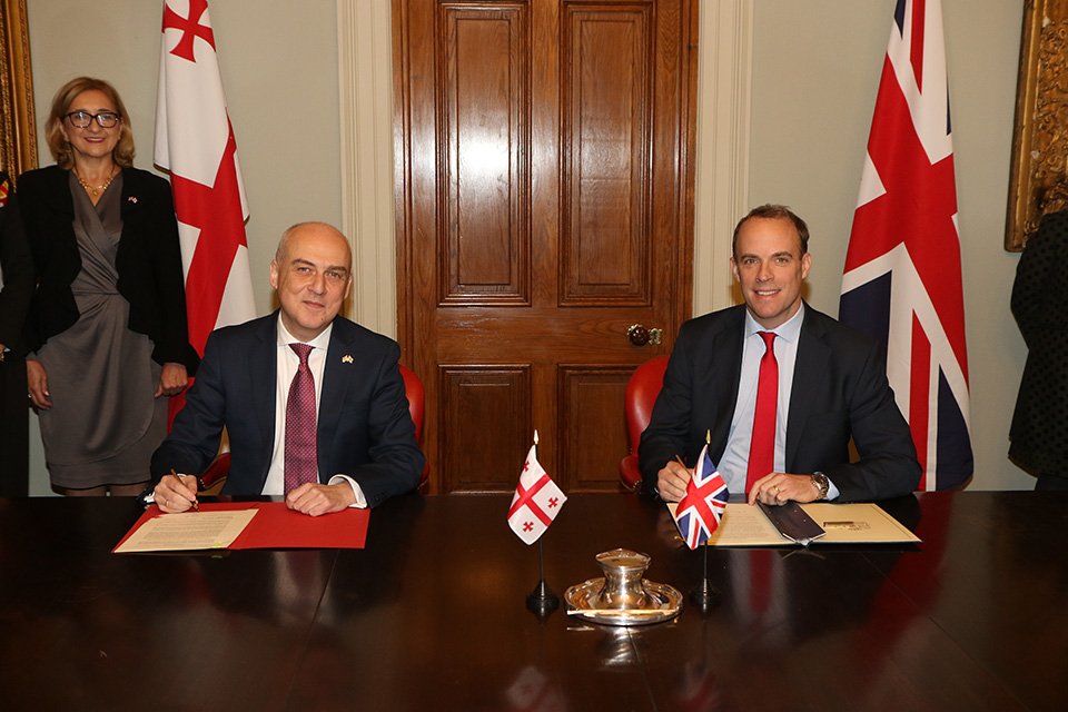 Доминик Рааб - Я очень доволен подписанием соглашения о стратегическом партнерстве и сотрудничестве между Великобританией и Грузией