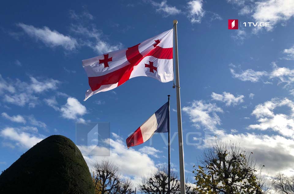 На площади Республики в Страсбурге подняли флаг Грузии [фото/видео]