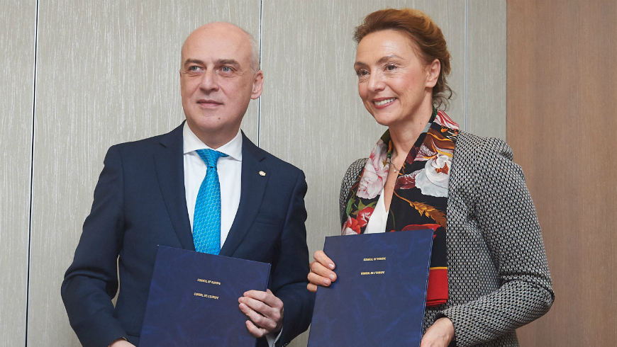 Правительство Грузии осуществило добровольный взнос в размере 500 000 евро для поддержки проектов Совета Европы