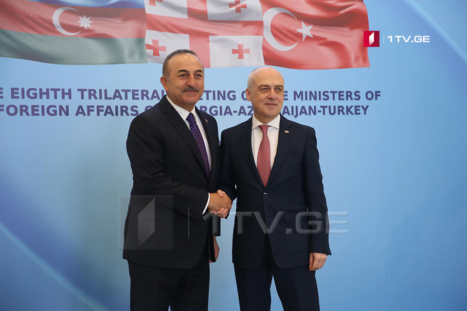 Georgian Foreign Minister is hosting his Turkish counterpart at the Ceremonial Palace of Georgia