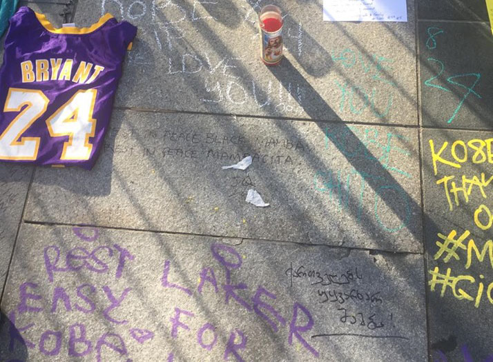 Exclusive photos from Los Angeles, farewell note to Kobe Bryant in Georgian language