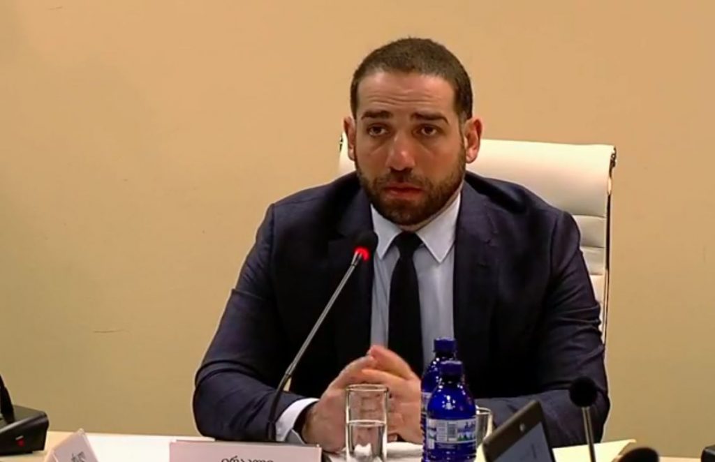 Irakli Shotadze presents his plans at today's sitting of Committee on Legal Affairs