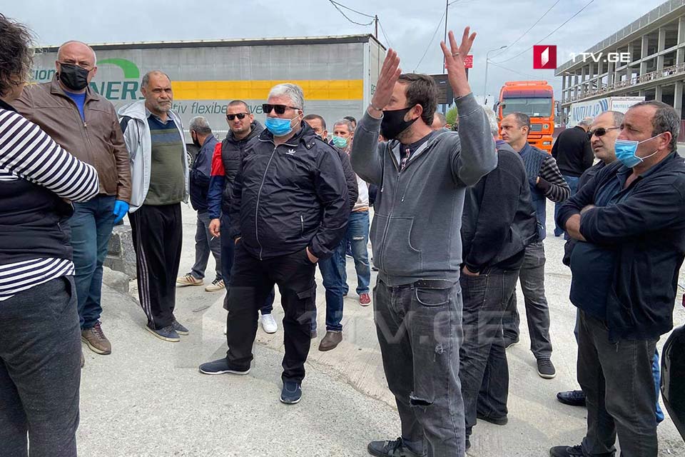 Trucks Drivers hold a protest in Batumi