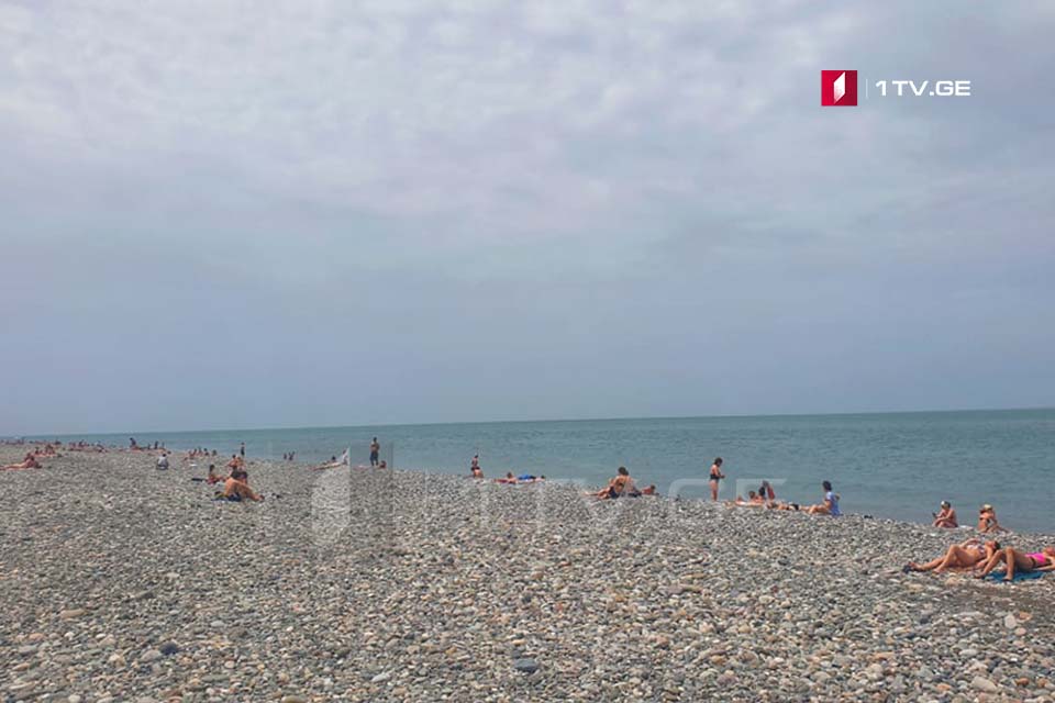 People crowding at seashore in Batumi