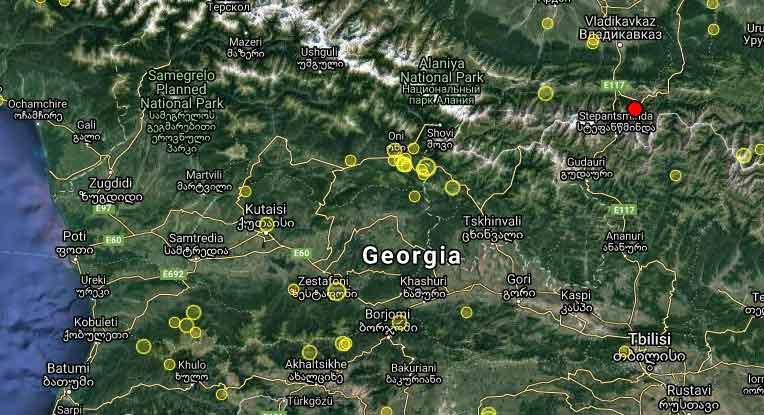 Землетрясение произошло в двух километрах от Грузии