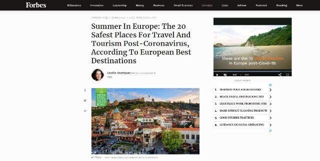 Forbes puts Georgia on the list of 20 safest places for travel in post-Coronavirus world