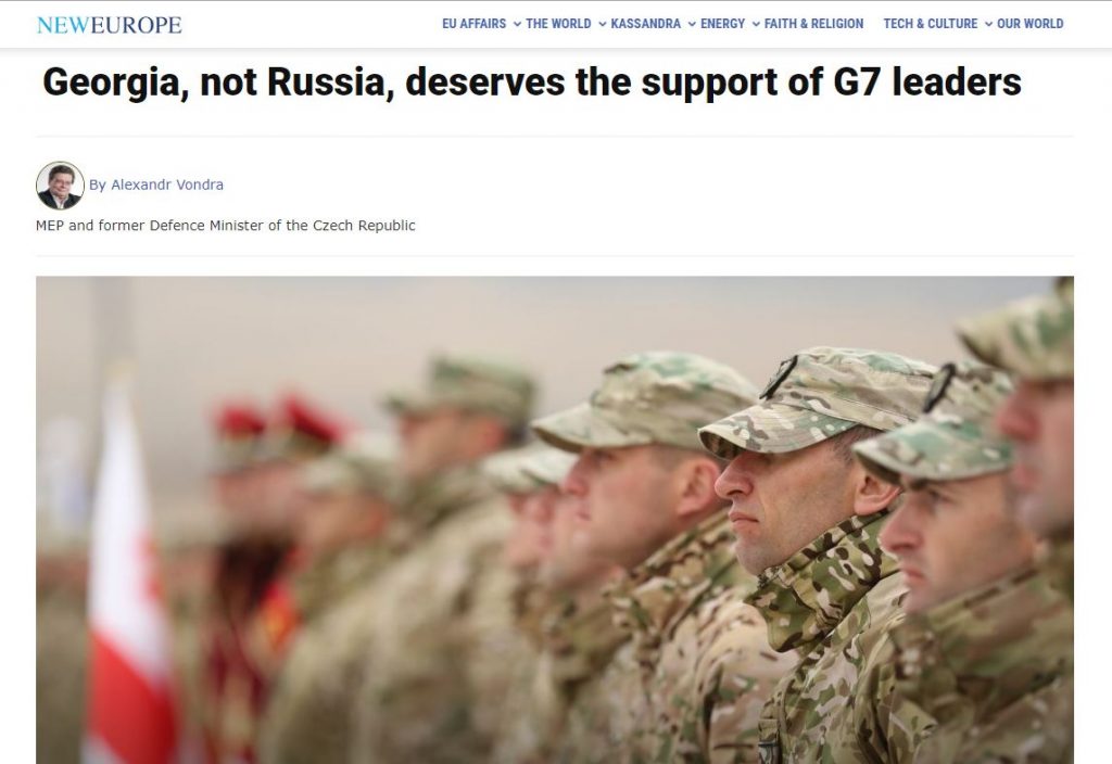 Alexandr Vondra - Georgia, not Russia, deserves the support of G7 leaders
