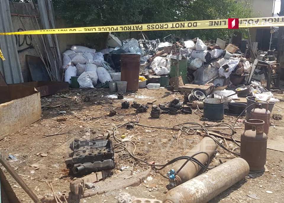 Gas cylinder exploded at the scrap metal receiving facility in Rustavi
