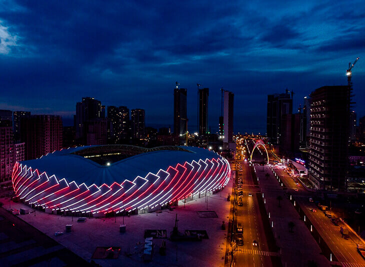 İnşaat prosesində olan ən böyük stadionlar siyahısına Batuminin yeni futbol arenası da daxil edildi