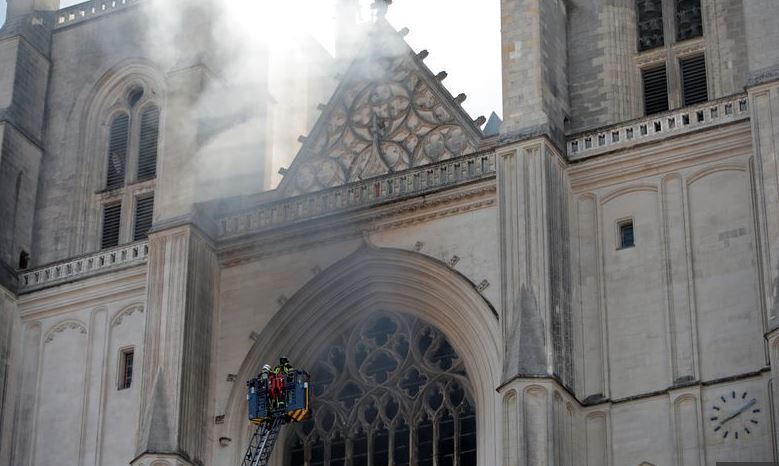 Fire at Nantes Cathedral in France