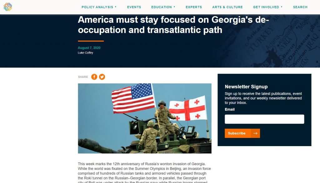 Luke Coffey - America must stay focused on Georgia's de-occupation and transatlantic path