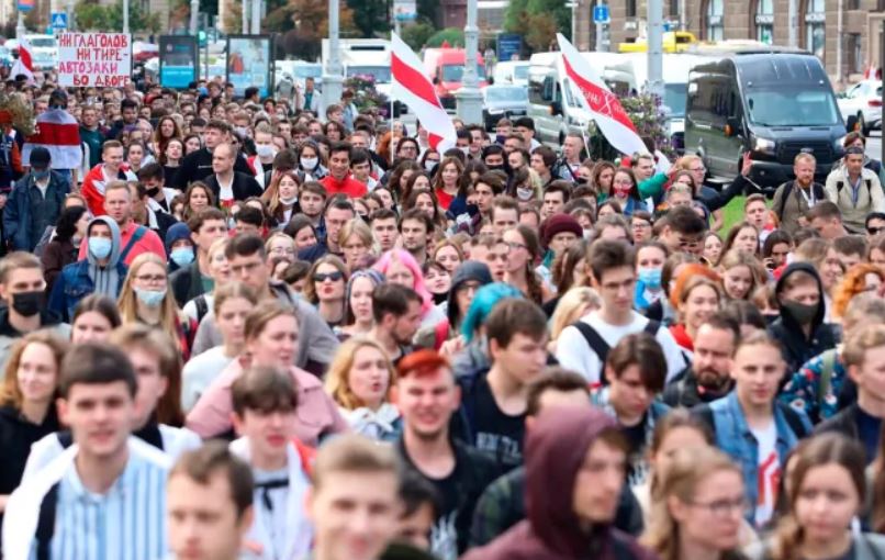 Students detained in Belarus during protest against President Lukashenko