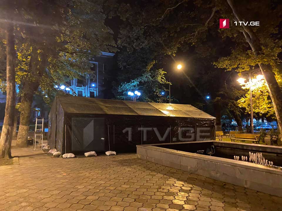 Tents for coronavirus testing put up in Kutaisi