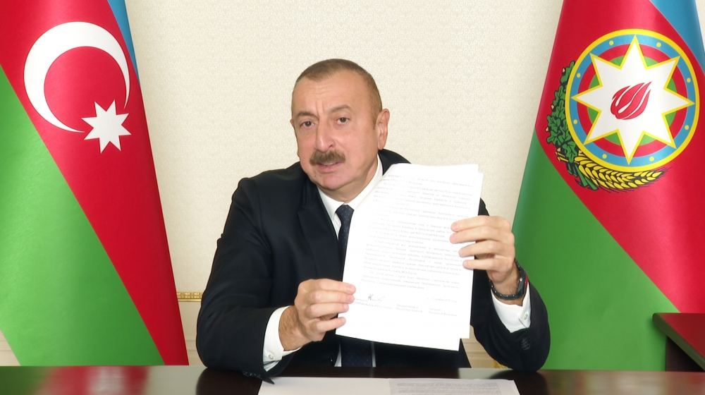 President of Azerbaijan – Trilateral agreement has historic significance