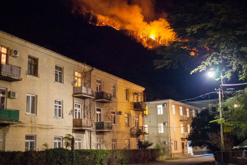 Fire looms residential houses in occupied Gagra