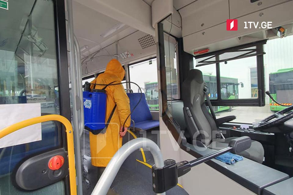 Tbilisidə metrostansiyalarında, metro vaqonlarında və avtobuslarda dezinfeksiya işləri görüldü