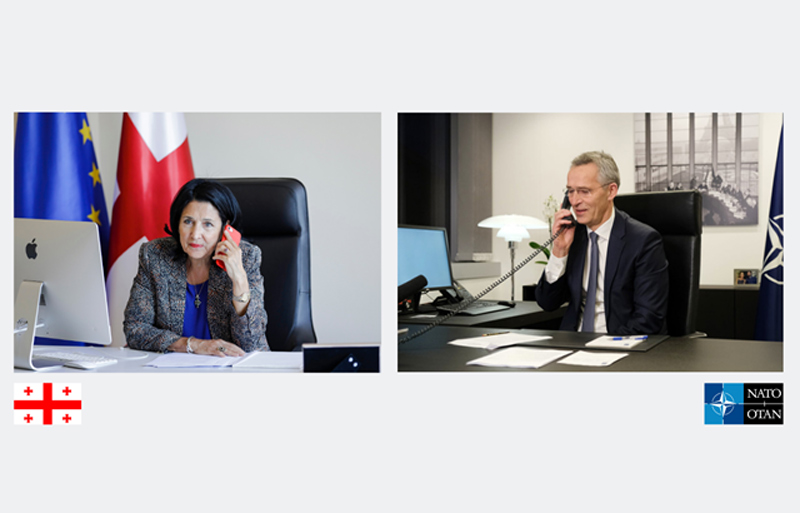 Georgian President, NATO SG hold phone talk