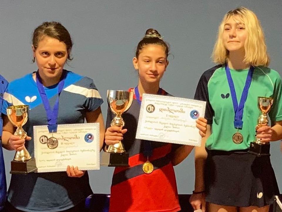 12-year-old Anastasia Chkhartishvili wins Table Tennis Adults Championship