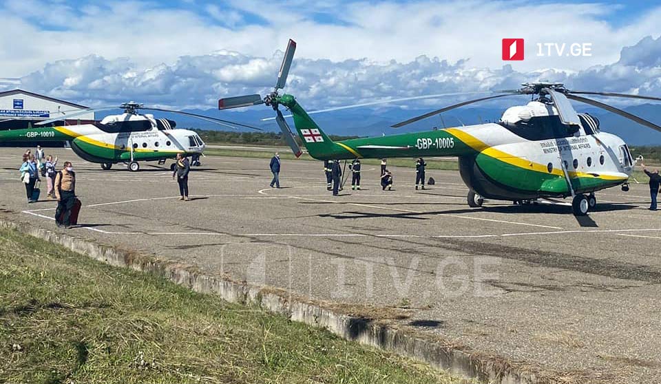 Tourists and locals from landslide-hit Tusheti brought by helicopters
