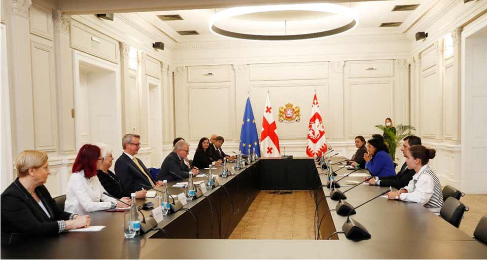 Саломе Зурабишвили встретилась с председателем ЦИК, представителями наблюдательных миссий IRI и NDI, а также делегацией европарламентариев