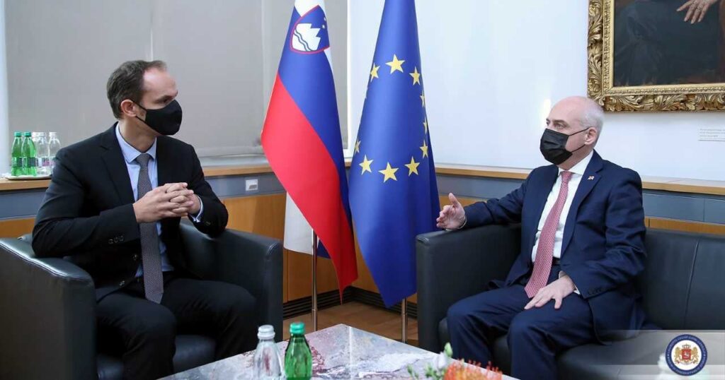 Georgian FM meets Slovenian counterpart
