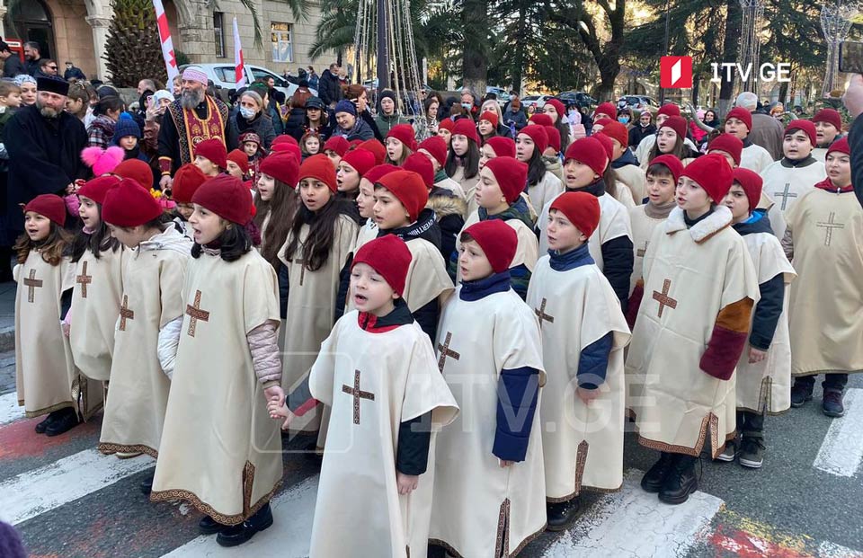 Christmas Alilo procession held in Kutaisi