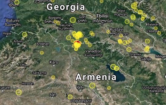 Earthquake in Armenia, close to Georgia’s border