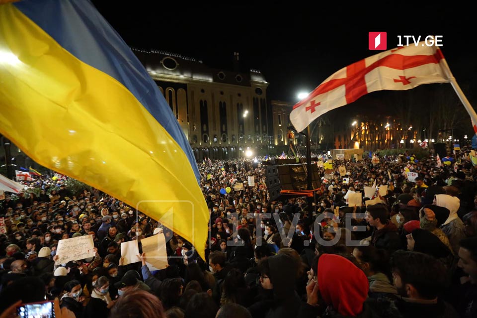 In Pictures: Solidarity rally for Ukraine underway outside Georgian Parliament 