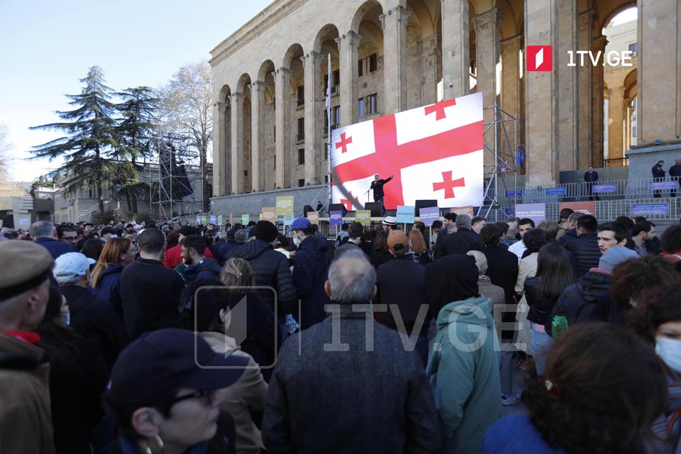 Rally with slogan Independence, Freedom, Unity at Rustaveli Avenue