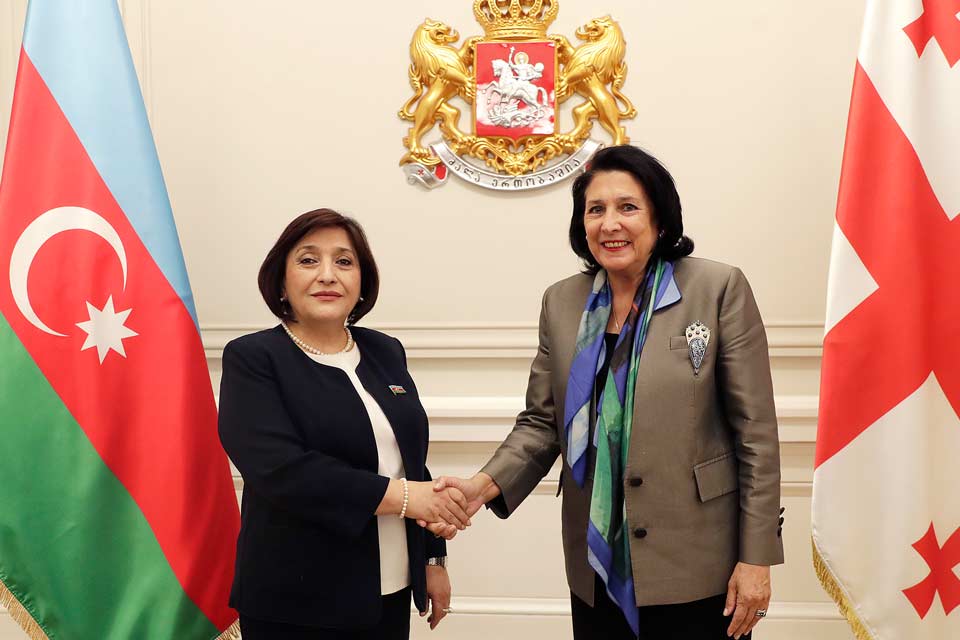 Georgian President, Azerbaijan's National Assembly Speaker meet