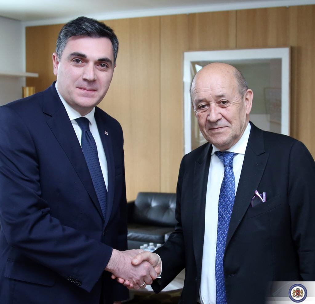 Georgian FM meets his French counterpart in Brussels