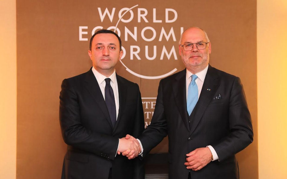 Georgian PM meets Estonia's President in Davos