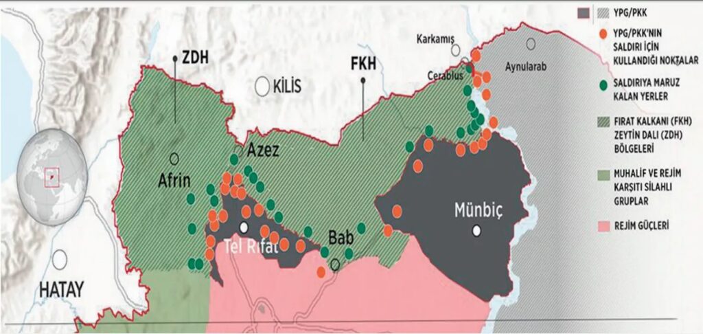 Türkiyə mediası - Türkiyə Suriyanın şimalında hərbi əməliyyatlar çərçivəsində 600 km sərhədə nəzarət yaradacaq, 470 qəsəbə və kəndi tutacaq