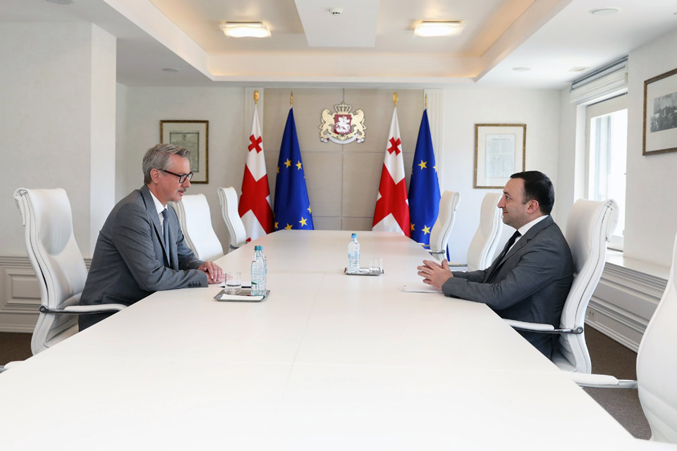Ираклий Гарибашвили провел прощальную встречу с послом ЕС в Грузии Карлом Харцелем