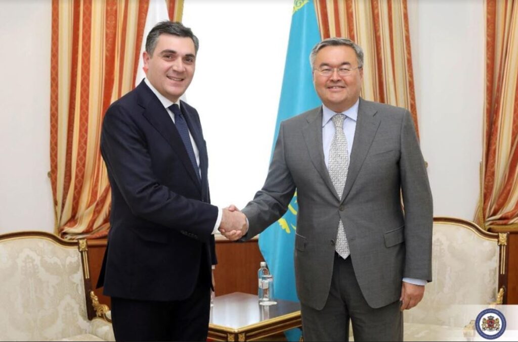 Georgian FM meets Kazakh counterpart