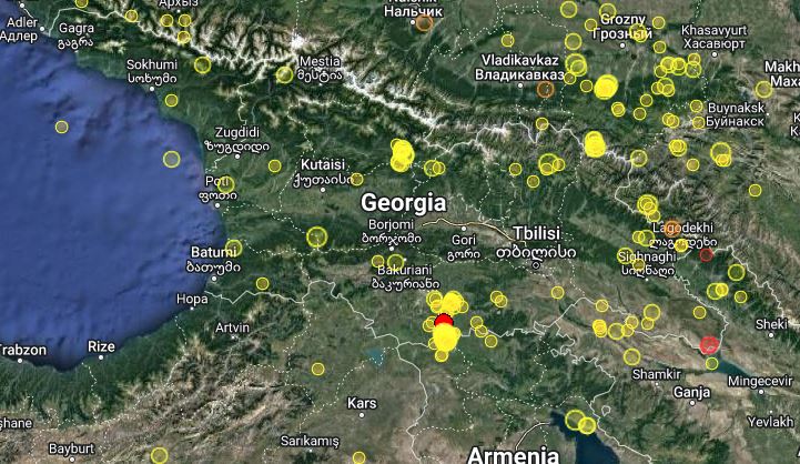 Ночью в Грузии произошло землетрясение