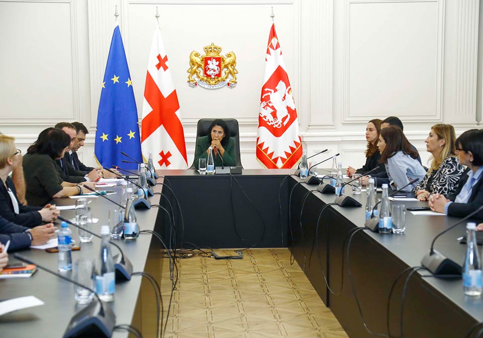 Саломе Зурабишвили обсудила процесс реализации плана из 12 пунктов с членами «Национальной платформы Грузии»
