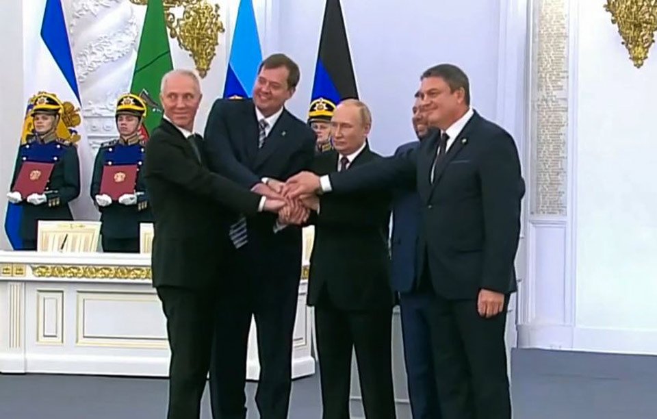 Վլադիմիր Պուտինն ու անջատողական առաջնորդները «համաձայնագրեր» են ստորագրել Ուկրաինայի օկուպացված տարածքները Ռուսաստանին միացնելու վերաբերյալ