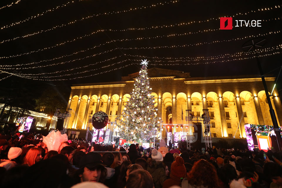In Pictures: Tbilisi's main New Year tree lights up