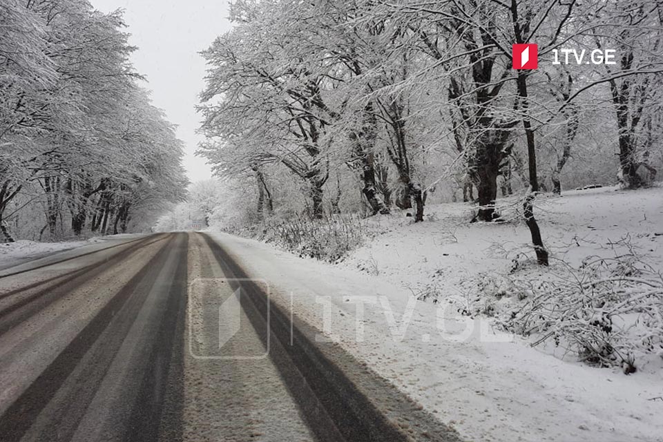 Heavy snowfall leads to traffic restrictions on Georgian roads 